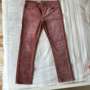 Anthropologie Pilcro Corduroy (dusty rose color), size 29, Slim Boyfriend Crop